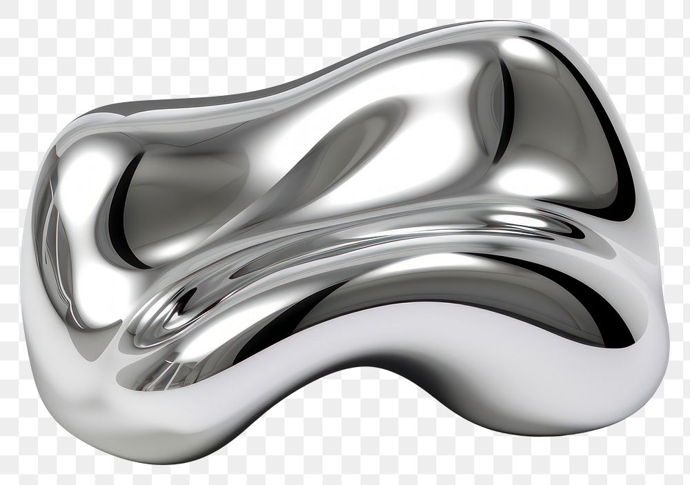 PNG Liquid Shape Chrome material silver chrome shiny.