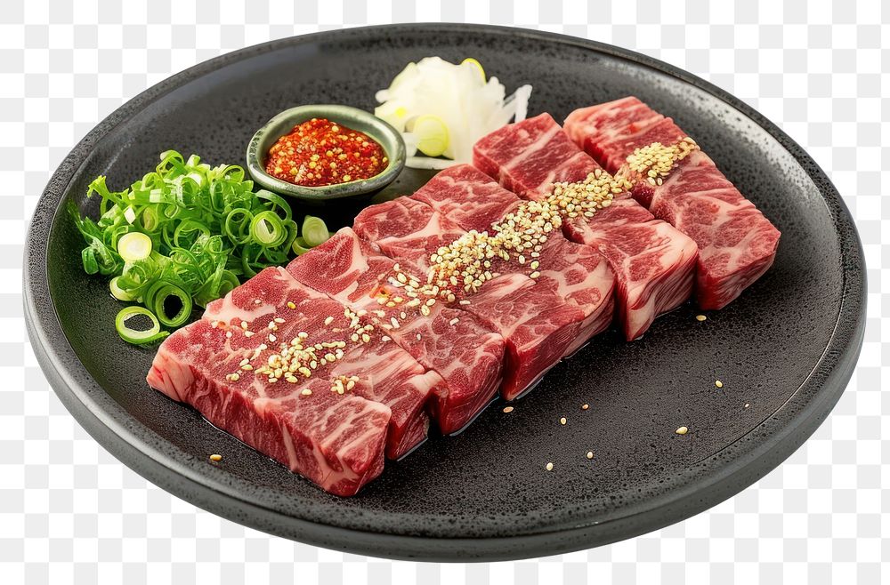 PNG Yakiniku on the stove in a japanese style meat beef food.