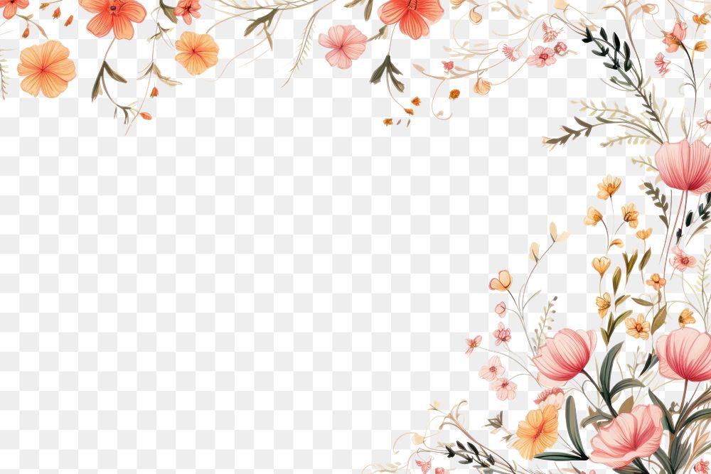 PNG  Floral border backgrounds graphics pattern.