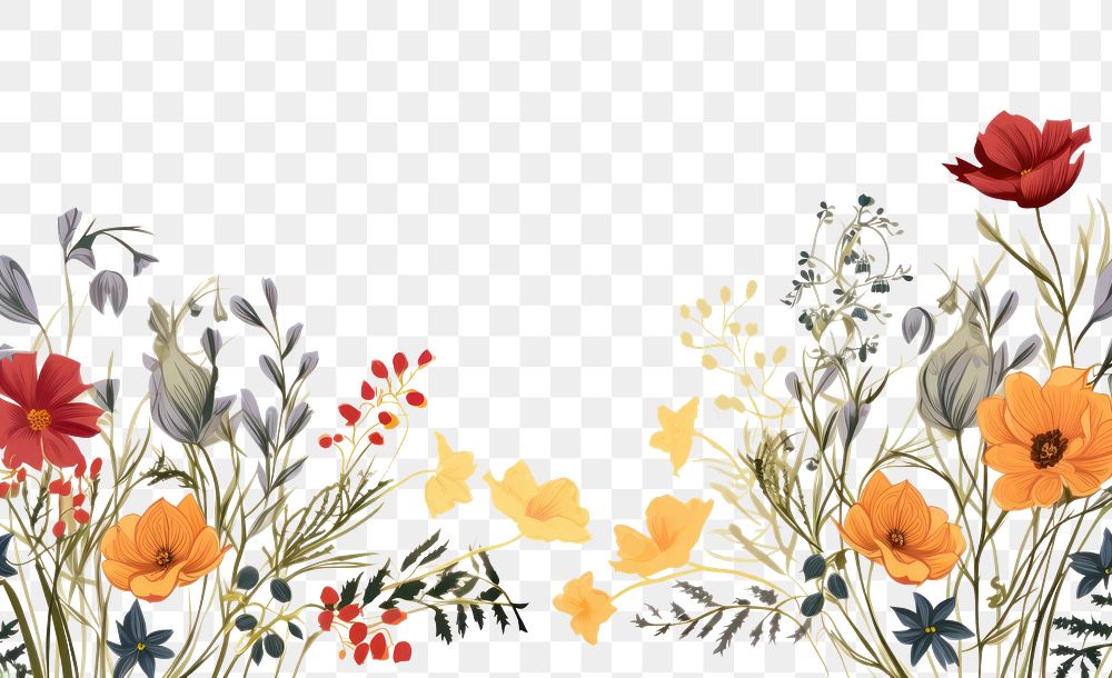 PNG  Floral border backgrounds pattern flower.