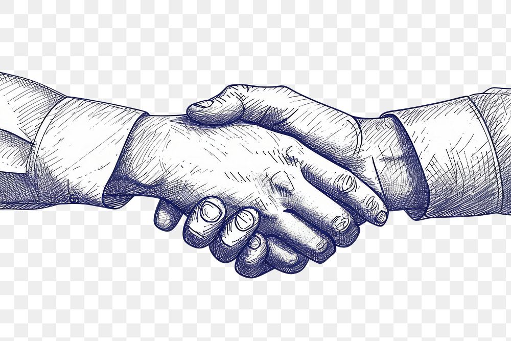 PNG Handshake monochrome agreement greeting.