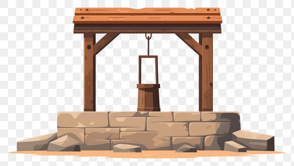 PNG  Rustic well architecture outdoors white background. AI generated Image by rawpixel.