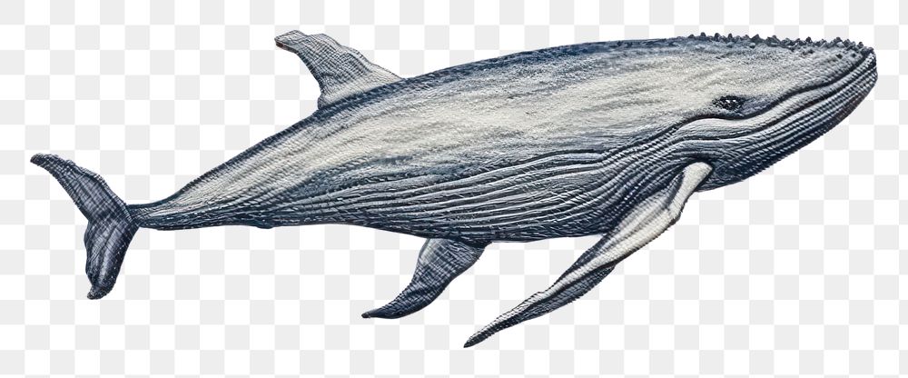 PNG A whale in embroidery style drawing animal mammal.