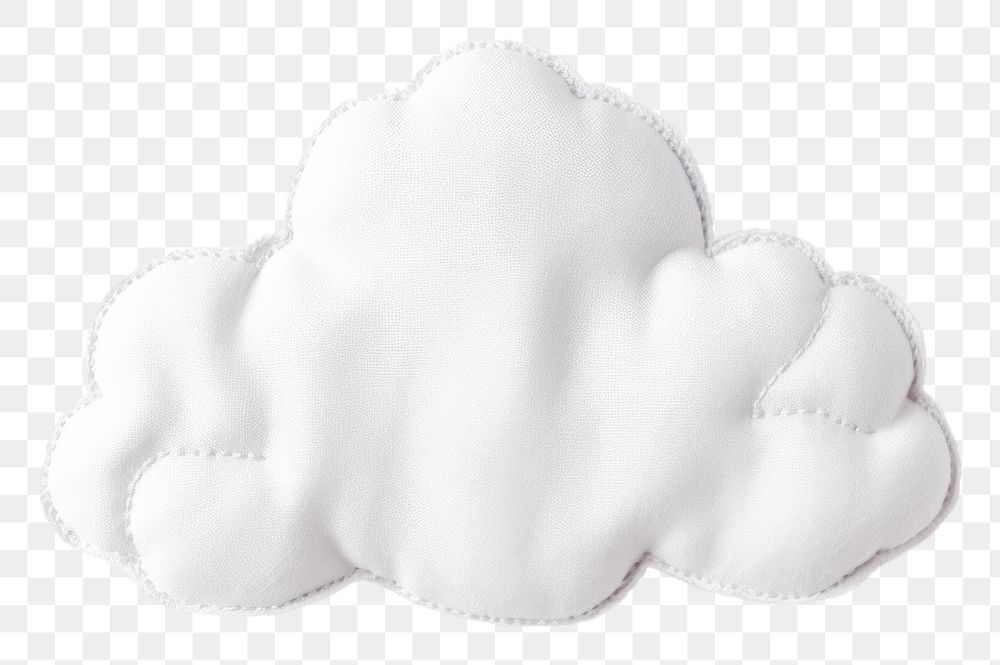 PNG A cloud in embroidery style white simplicity cloudscape.