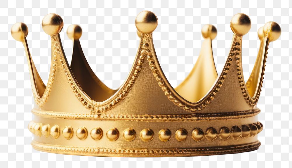 PNG  Golden Crown crown gold white background. AI generated Image by rawpixel.