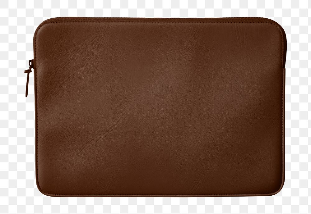 PNG brown laptop sleeve bag, transparent background