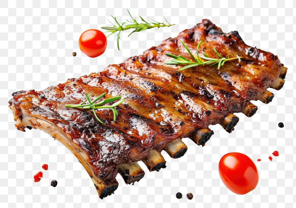 PNG Pork ribs grilling grilled.