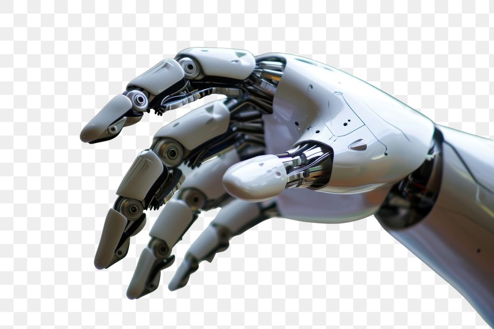 PNG Artificial intelligence robot hand transportation.