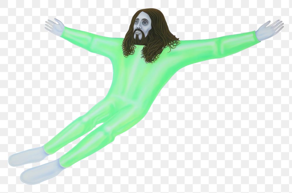 PNG  Jesus floating swimming painting adult.