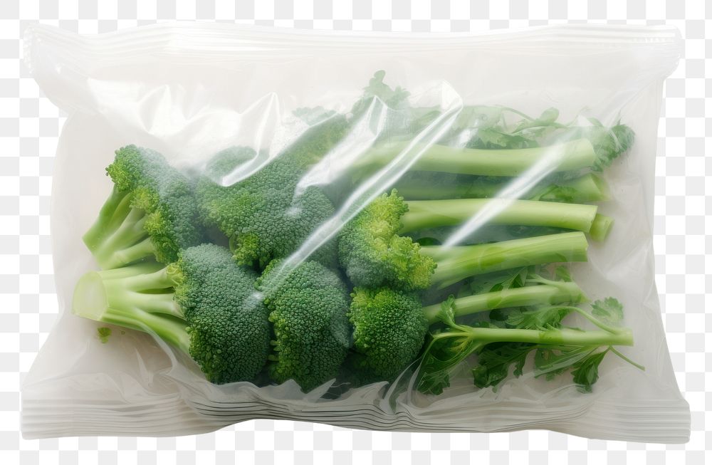 PNG  Plastic wrapping over a vegetable broccoli plant food.