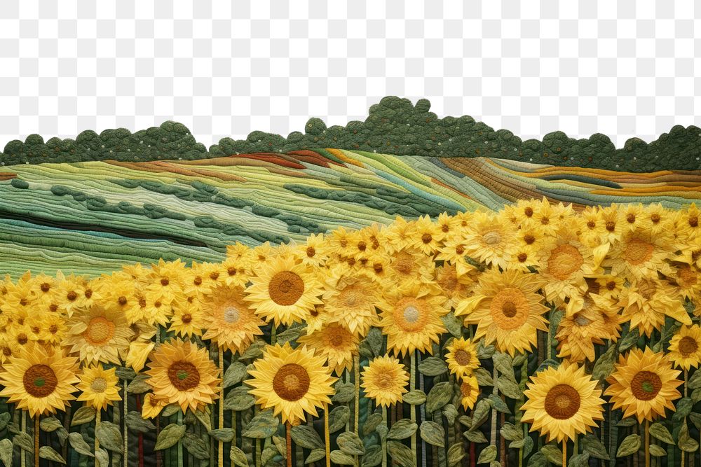 PNG Minimal sunflower field agriculture landscape outdoors.