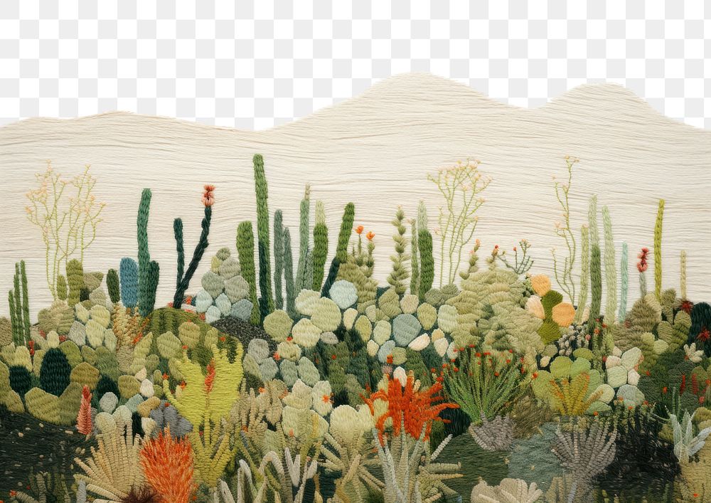 PNG Minimal cactus landscape plant art.