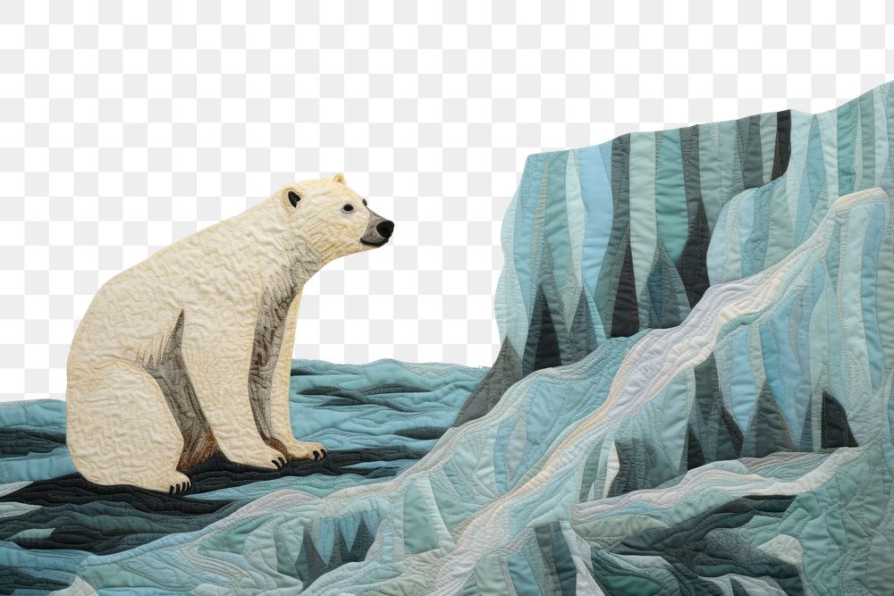 PNG Polar bear wildlife textile animal.