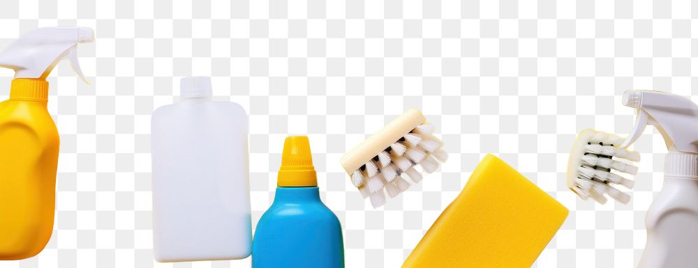 PNG  Colorful cleaning set yellow yellow background variation. AI generated Image by rawpixel.