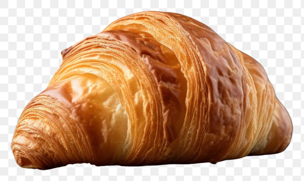 PNG One croissant sitting on top a paper cup bread food mug. AI generated Image by rawpixel.