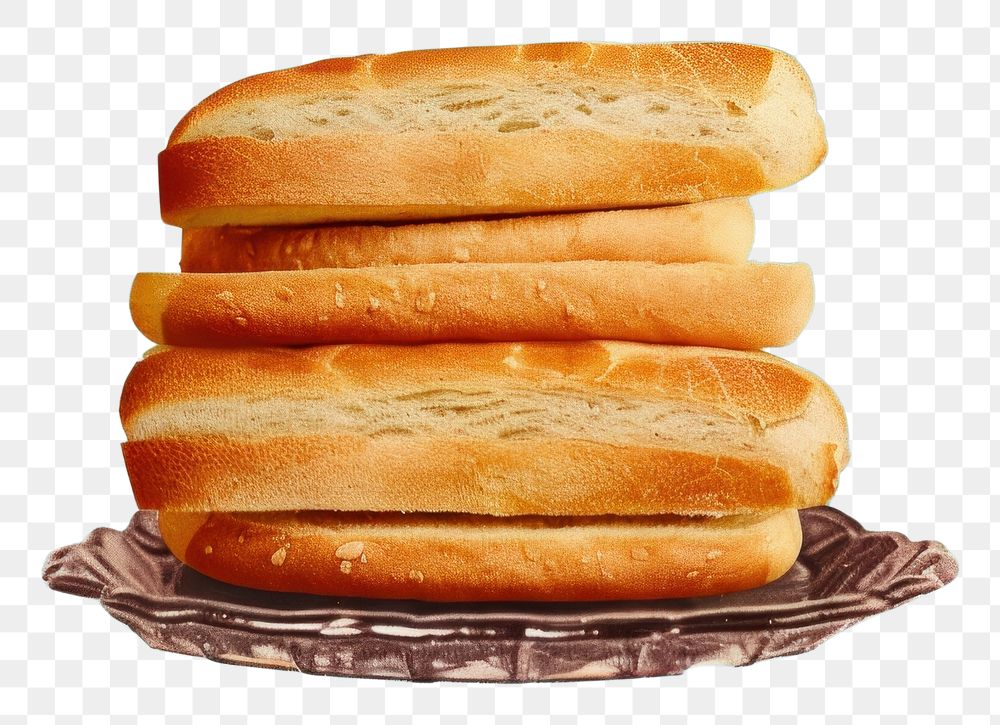 PNG Retro collage of bread food breakfast freshness.