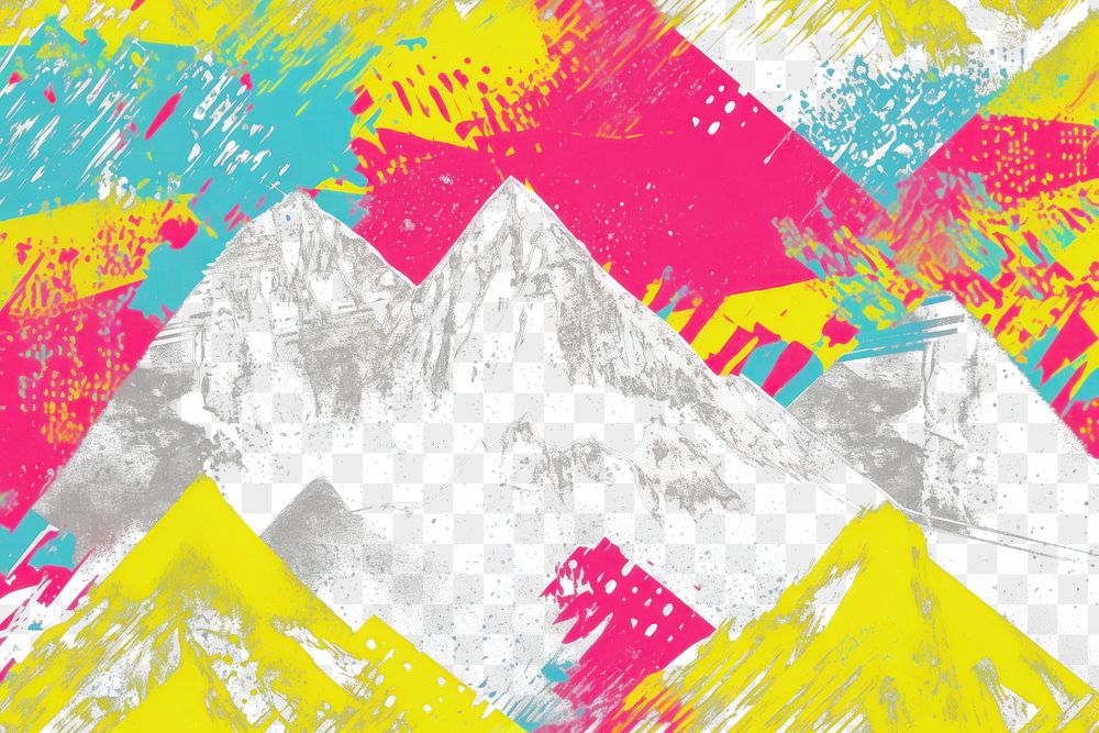 PNG  Mountain pattern backgrounds outdoors painting. AI generated Image by rawpixel.