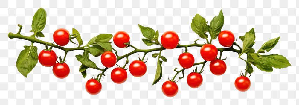 PNG Cherry tomato frame border plant fruit leaf.
