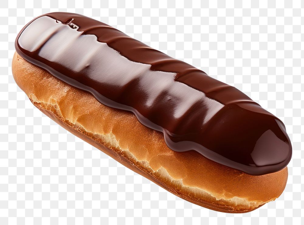 PNG Eclair food white background chocolate.