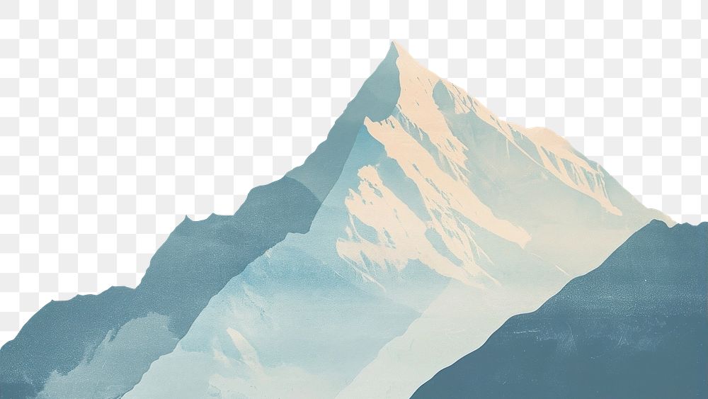 PNG Illustration minimal of mountain nature tranquility landscape. AI generated Image by rawpixel.