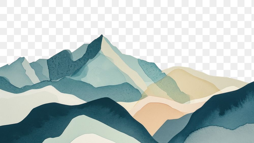 PNG Illustration minimal of mountain backgrounds abstract painting. AI generated Image by rawpixel.