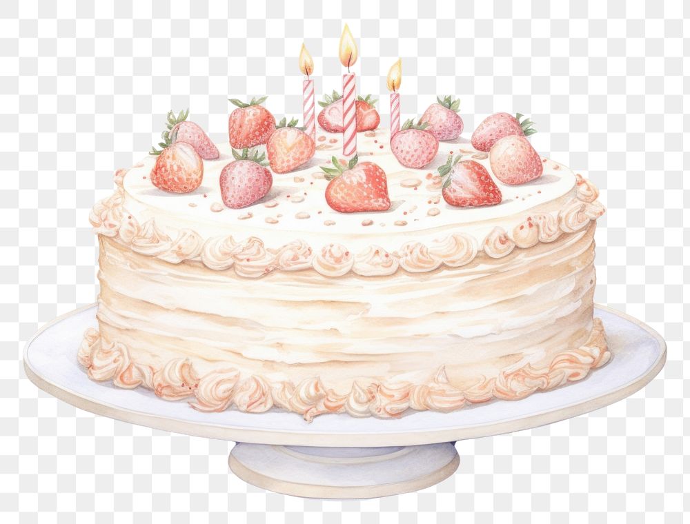 PNG  Birthday cake dessert cream food. AI generated Image by rawpixel.