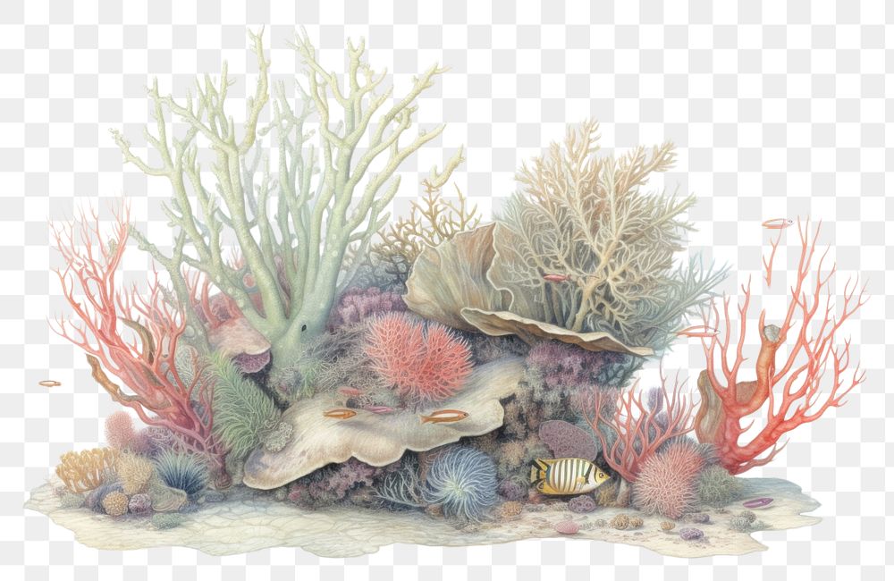 PNG  Coral reef aquarium outdoors nature. AI generated Image by rawpixel.