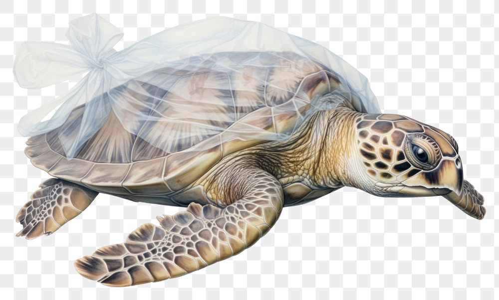 PNG  Plastic bag cover sea turtle head reptile animal white background. AI generated Image by rawpixel.