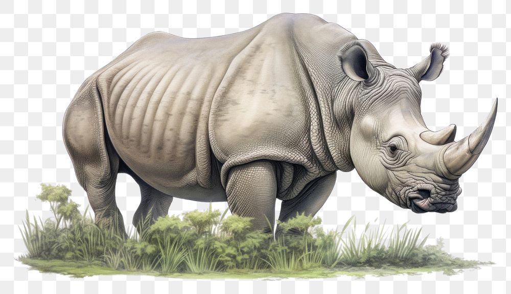 PNG  Rhino wildlife elephant animal. AI generated Image by rawpixel.