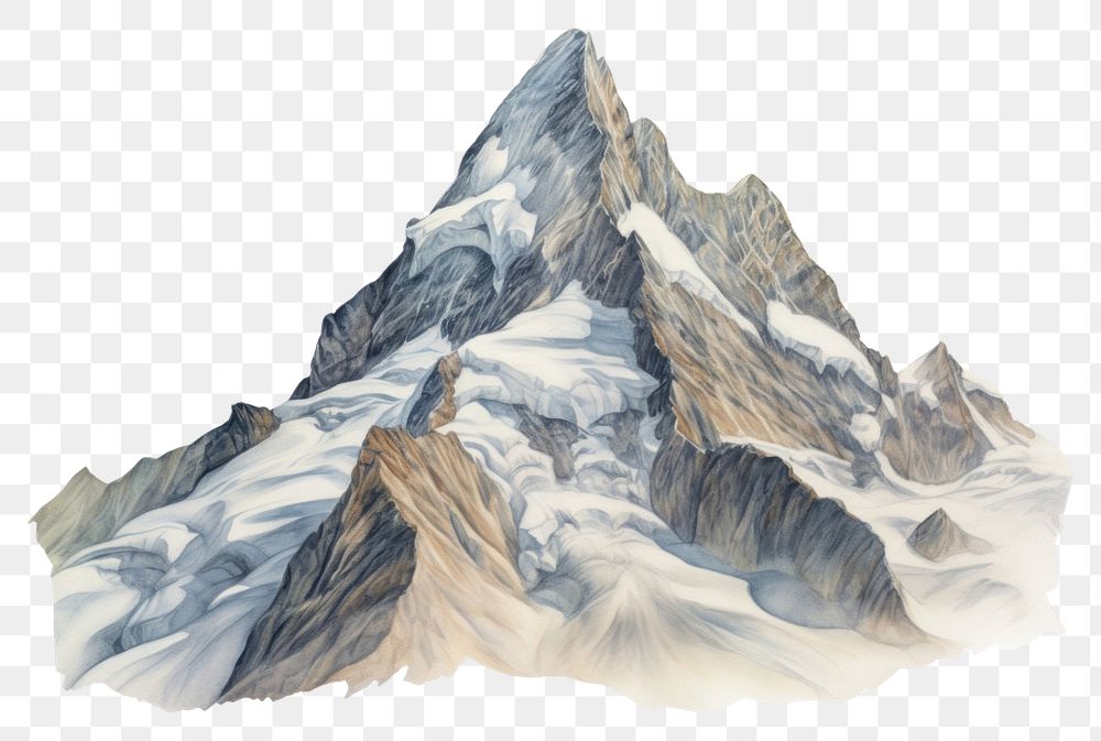 PNG  Switzerland mountain scape drawing nature snow. AI generated Image by rawpixel.
