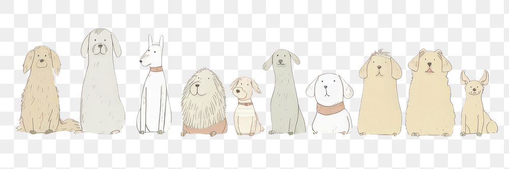 PNG  Cute dogs drawing animal mammal. AI generated Image by rawpixel.