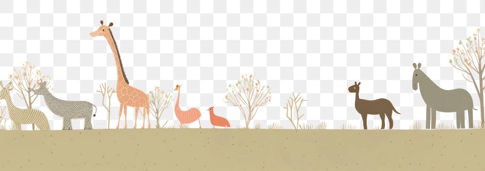 PNG  Safari animals wildlife giraffe mammal. AI generated Image by rawpixel.