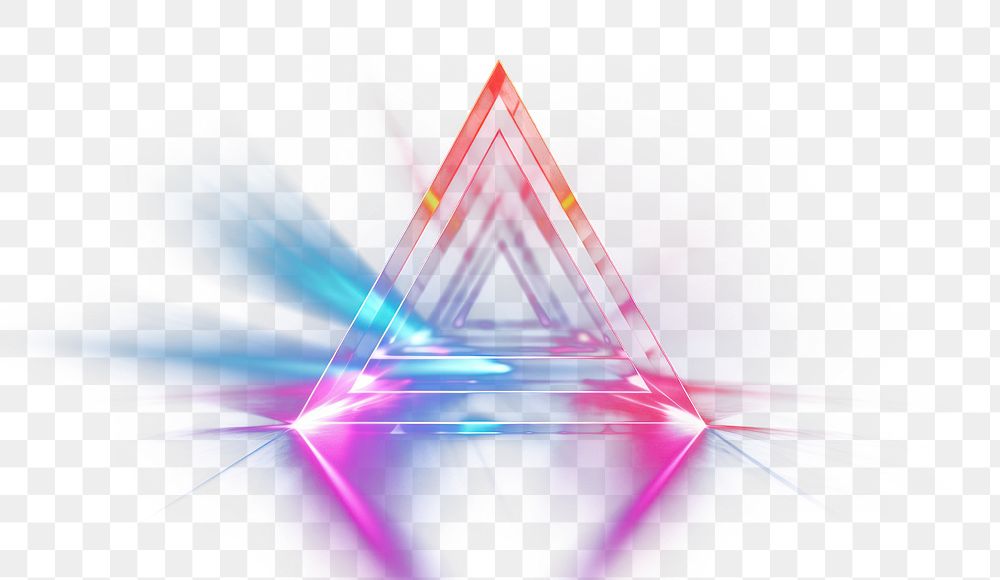 PNG  Geometric triangular light laser neon. AI generated Image by rawpixel.