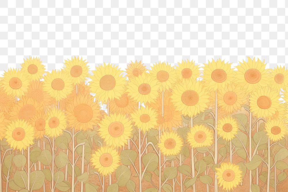 PNG  Sun flower background backgrounds sunflower drawing. AI generated Image by rawpixel.
