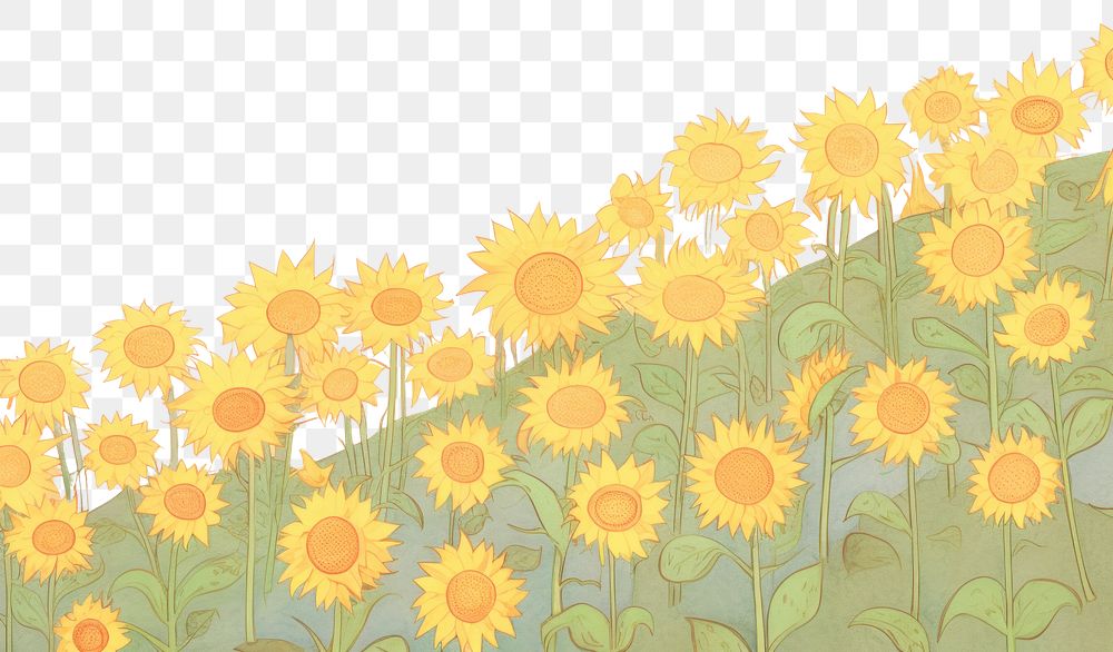 PNG  Sun flower background backgrounds sunflower painting. AI generated Image by rawpixel.
