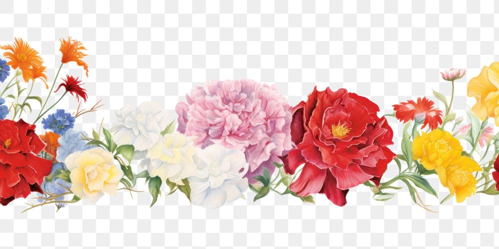 PNG Rose carnation pattern flower.