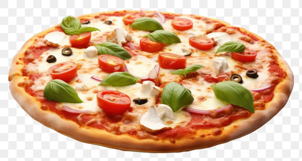 PNG Italian pizza mozzarella vegetable cheese.