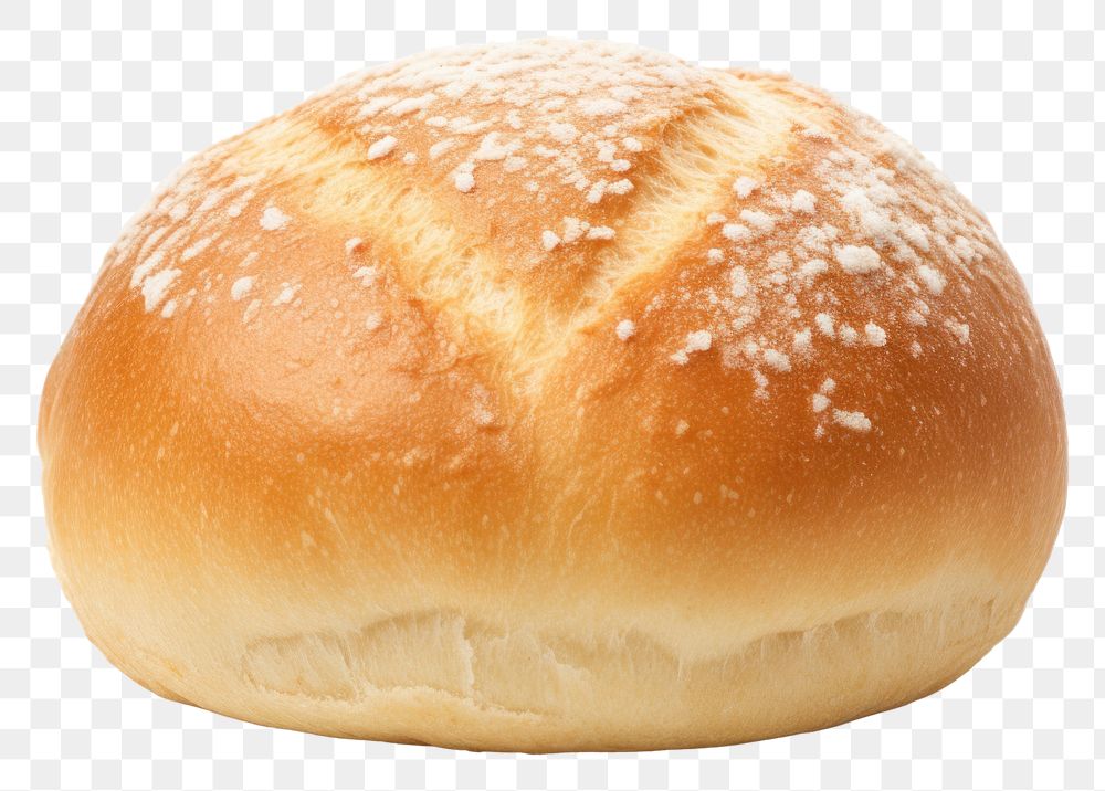 PNG Traditional white kaiser roll bread food bun.