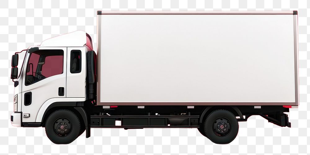 PNG Cargo truck mockup vehicle cargo red.