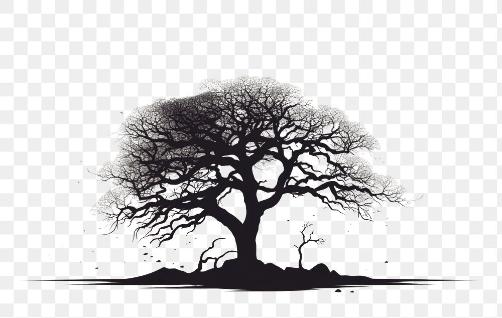 PNG  Tree silhouette outdoors nature. AI generated Image by rawpixel.