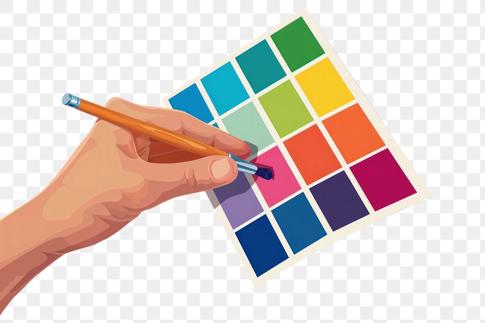 PNG  Color palette guide paint hand paintbrush.
