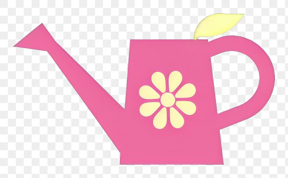 PNG  Watering can with flowers icon green pink refreshment.