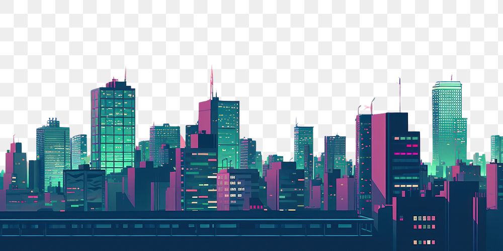 PNG Minimal skyline buildings architecture cityscape outdoors.