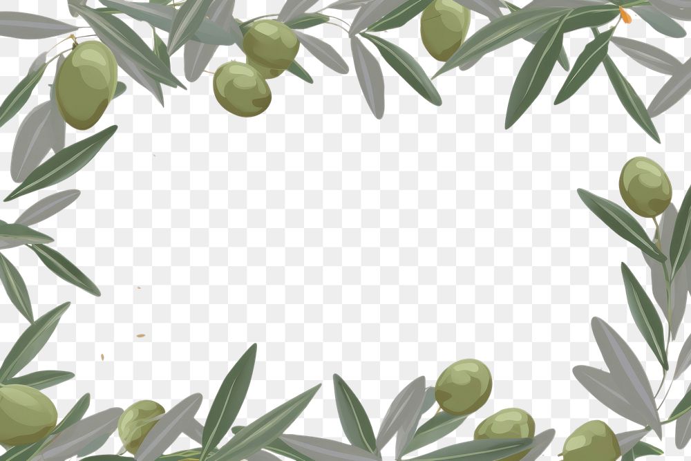 PNG  Olive border frame backgrounds plant food. AI generated Image by rawpixel.
