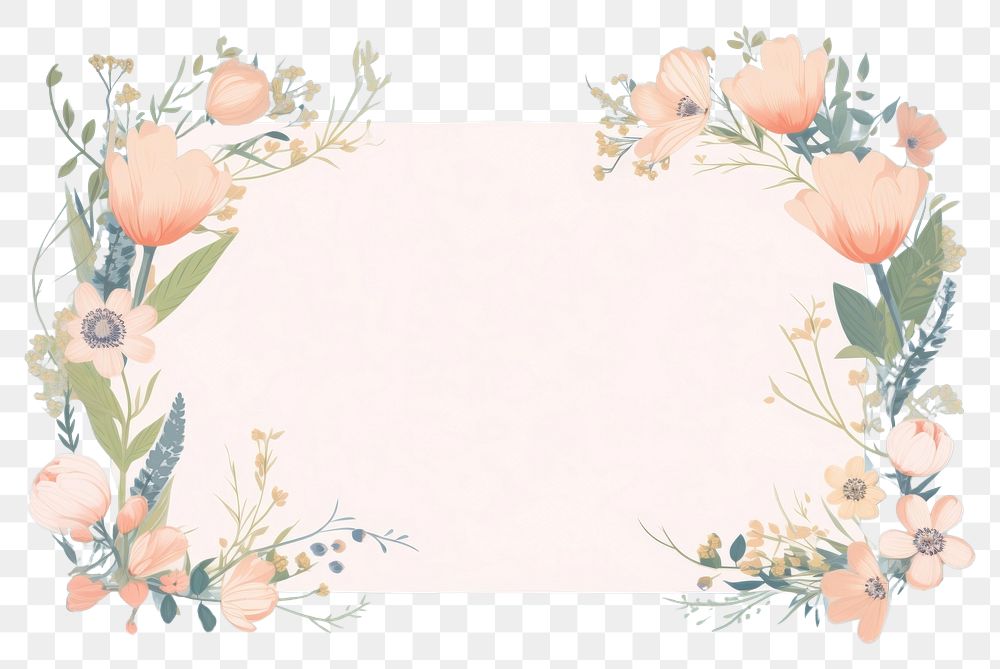 PNG  Botanical floral frame backgrounds pattern flower. AI generated Image by rawpixel.