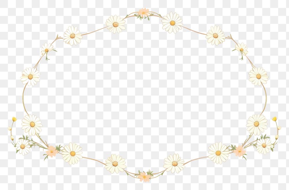 PNG  Daisy border frame pattern flower plant. AI generated Image by rawpixel.