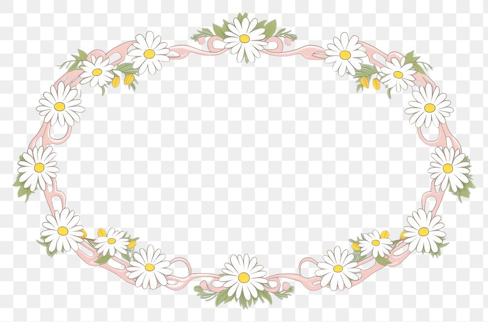 PNG  Daisy border frame pattern flower plant. AI generated Image by rawpixel.
