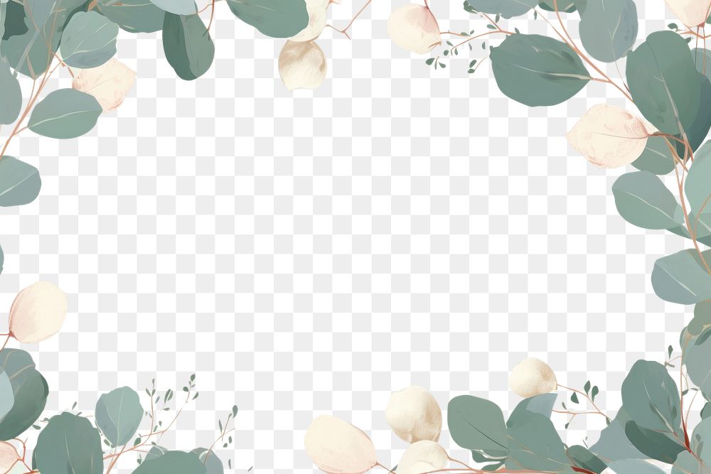 PNG  Eucalyptus border frame backgrounds pattern plant. AI generated Image by rawpixel.