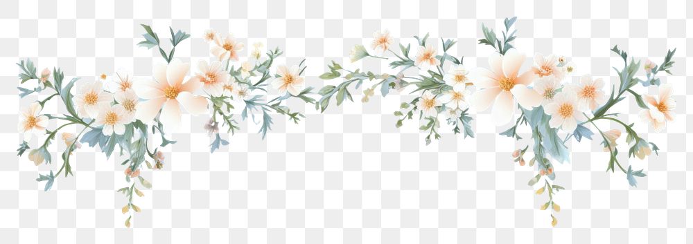 PNG  Elegant floral border frame pattern flower plant. AI generated Image by rawpixel.