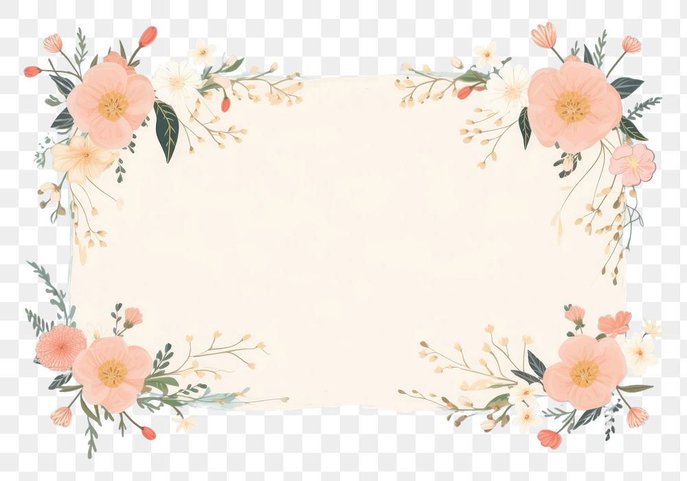 PNG  Flower border frame backgrounds pattern plant. AI generated Image by rawpixel.